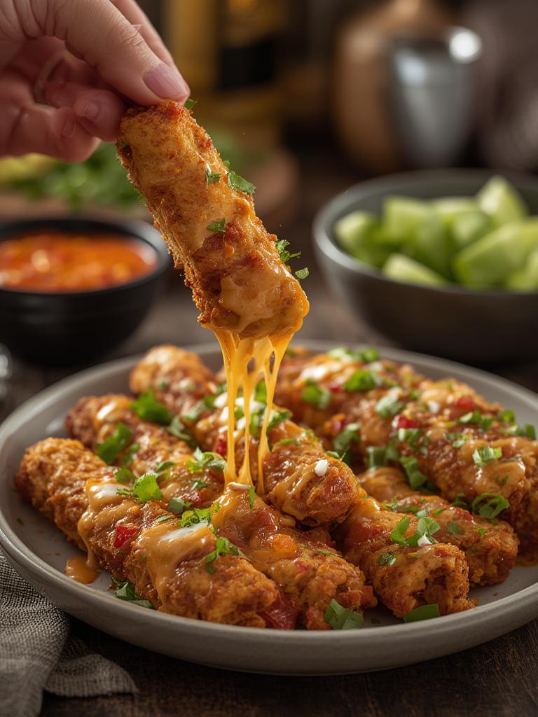 Cheesy Taco Sticks served