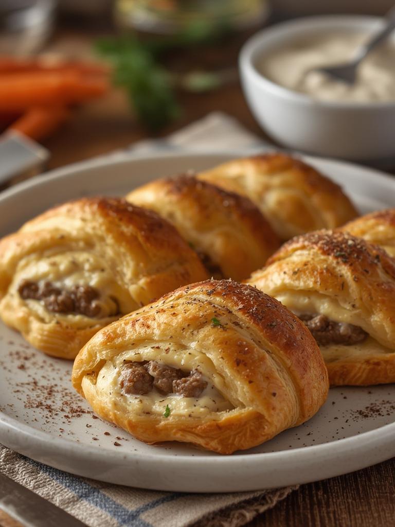 Sausage Cream Cheese Crescents served