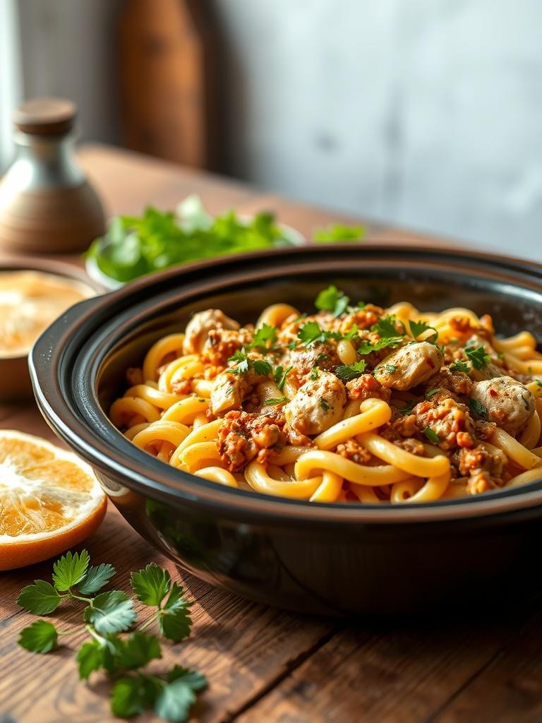 Crock Pot Cajun Chicken Pasta