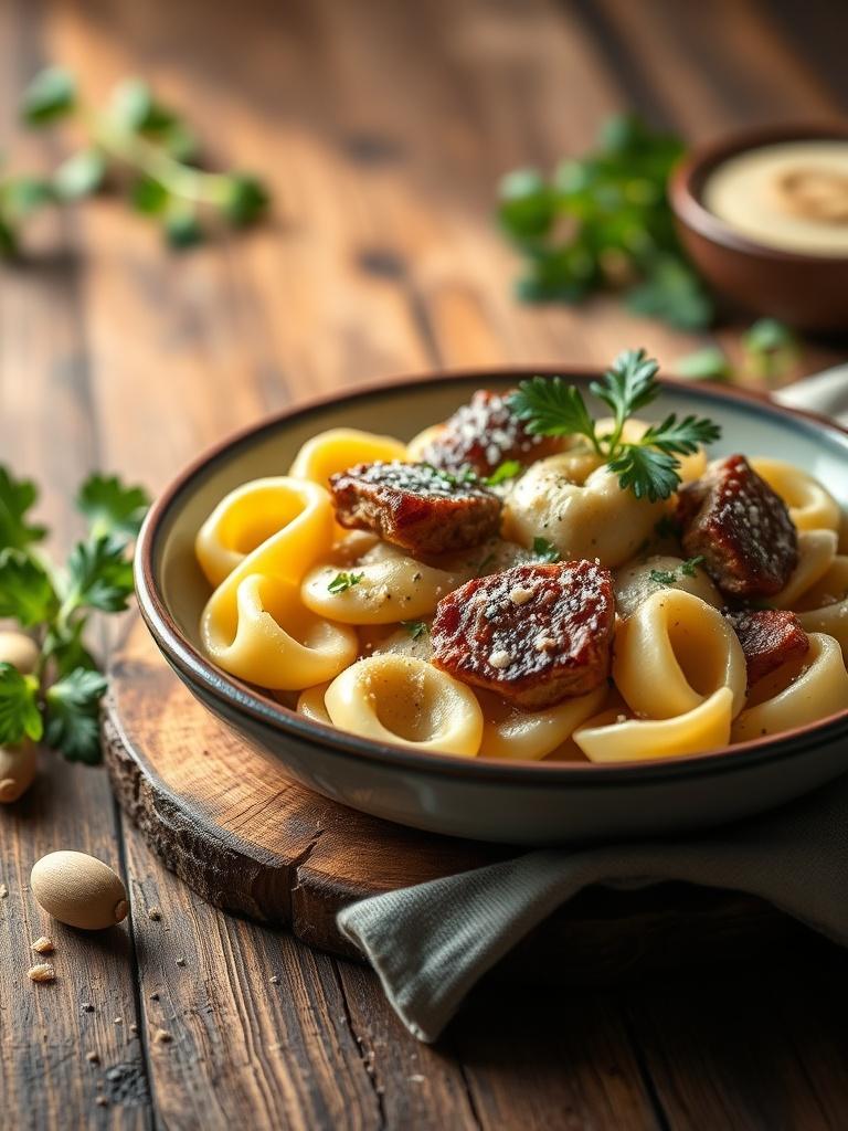 Cracked Garlic Steak Tortellini in Creamhouse Sauce Bliss