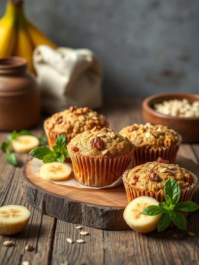 Healthy Banana Oatmeal Muffins (No Sugar)