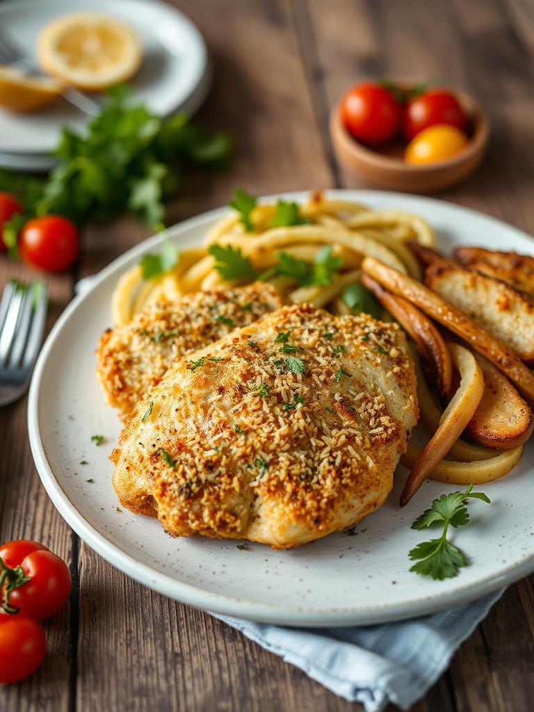Parmesan Crusted Chicken Sheet Pan Dinner