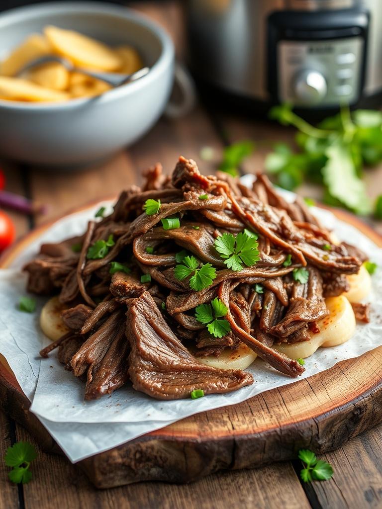 Slow Cooker Shredded Balsamic Beef